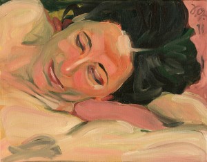 Johannes Grützke: Beatrice - liegender Kopf
