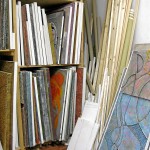 Bild- und Materiallager in Egon Junges Atelier