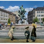 Bahnhofsplatz mit Centaurenbrunnen (Montage: Robert Söllner)